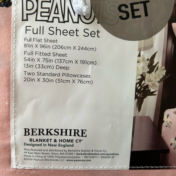 New Peanuts Mummy Snoopy Bats Spooky  Halloween Full Size Sheet Set  Pink - Picture 2 of 2